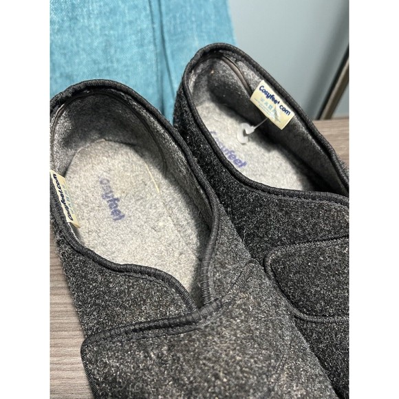 Cosyfeet Ronnie Mens Slippers Gray Black Size 11 - Picture 3 of 12